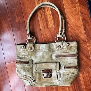 Green Snakeskin Designer Kathy Van Zeeland Purse 
#Y2K #Purse